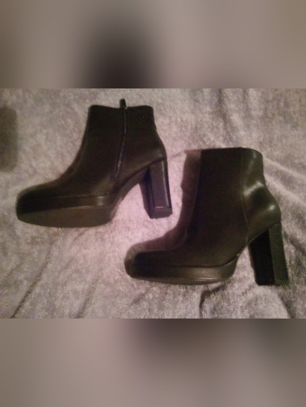Black Women's Platform Ankle Boots - Classic Block Heel
